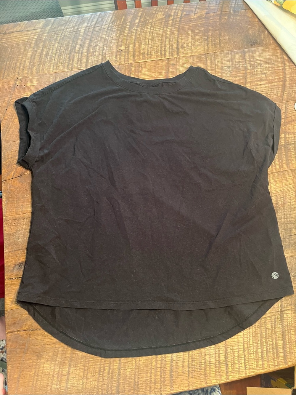 Apana Black Relaxed Short Sleeve Crew Tee